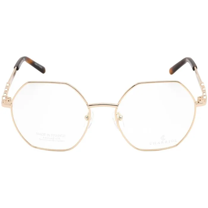 Charriol PreStyled Sets Charriol Womens Eyeglasses Clear Lens Shiny Gold and Tortoise Frame PC71038 C01