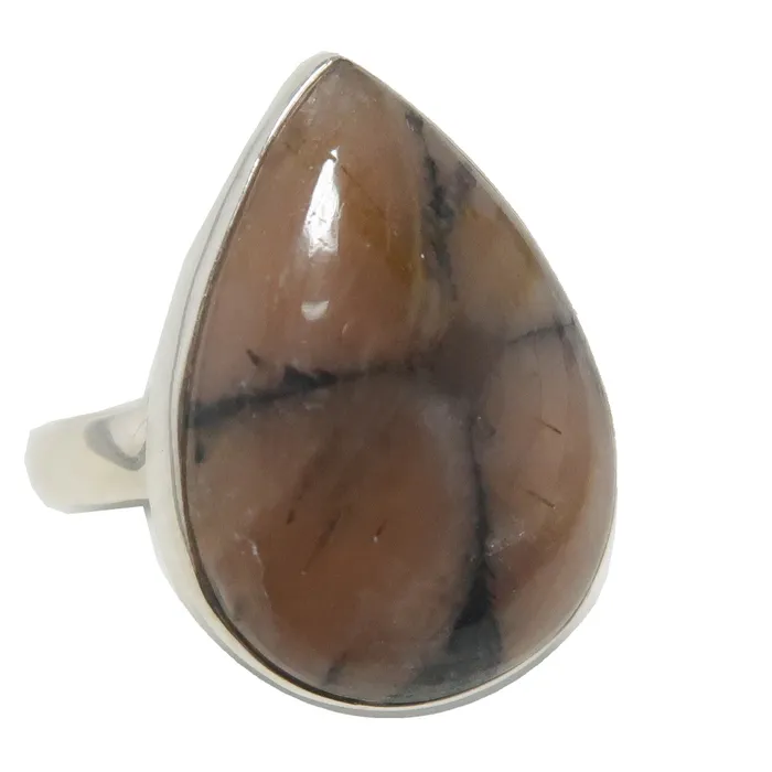 Chiastolite Ring Cross Path Sterling Silver Size 85 Satin Crystals Rings