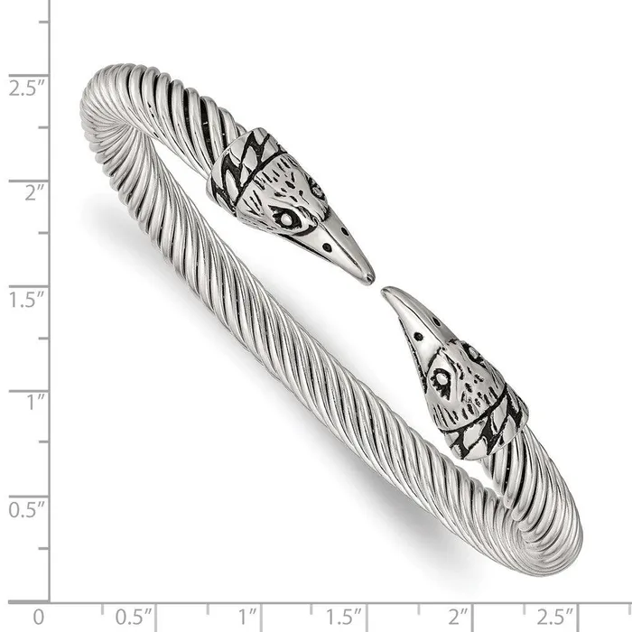 Chisel Bracelets Stainless Steel Antiqued and Polished Eagle Cuff Bangle Chisel Bracelets Stainless Steel Antiqued and Polished Eagle Cuff Bangle