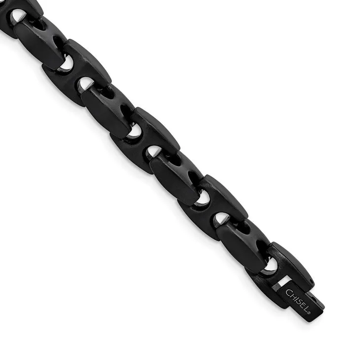 Chisel Bracelets Stainless Steel Brushed Black IP Link Bracelet