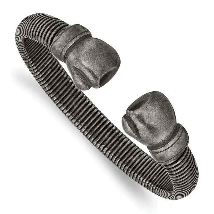 Chisel Bracelets Stainless Steel Brushed Gun Metal IPplated Boxing Gloves Cuff Bangle Chisel Bracelets Stainless Steel Brushed Gun Metal IPplated Boxing Gloves Cuff Bangle