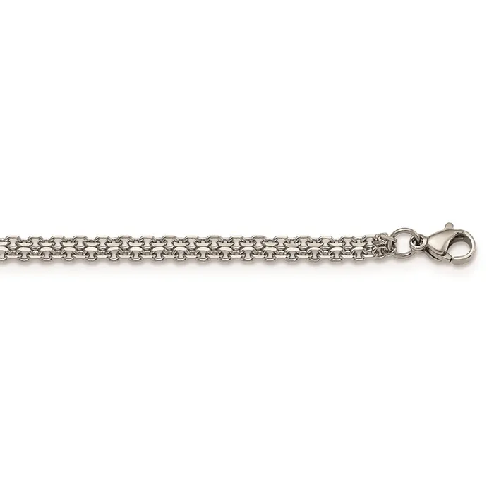 Chisel Bracelets Stainless Steel Polished 310mm Bismark Chain SRN1885 Chisel Bracelets Stainless Steel Polished 310mm Bismark Chain SRN1885