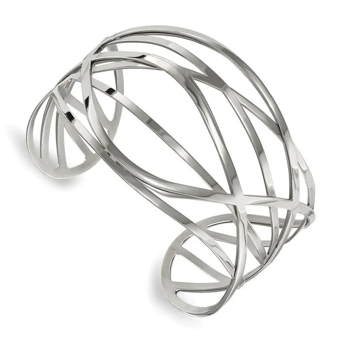Chisel Bracelets Stainless Steel Polished Cuff Bangle