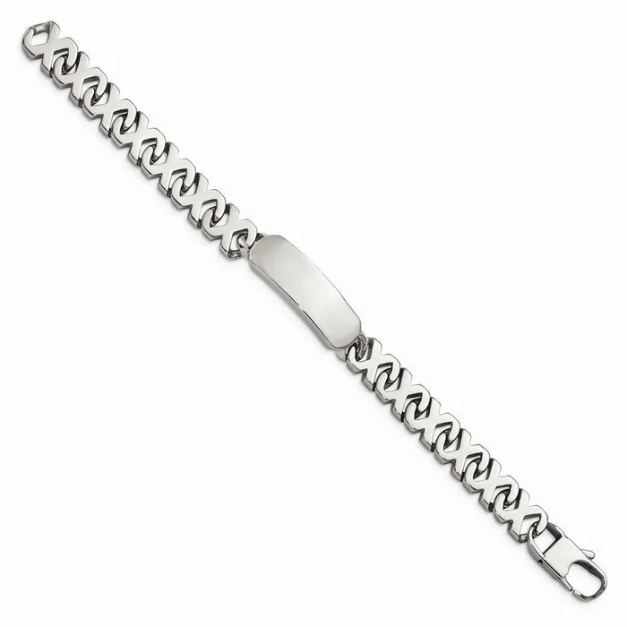 Chisel Bracelets Stainless Steel Polished ID Bracelet Chisel Bracelets Stainless Steel Polished ID Bracelet