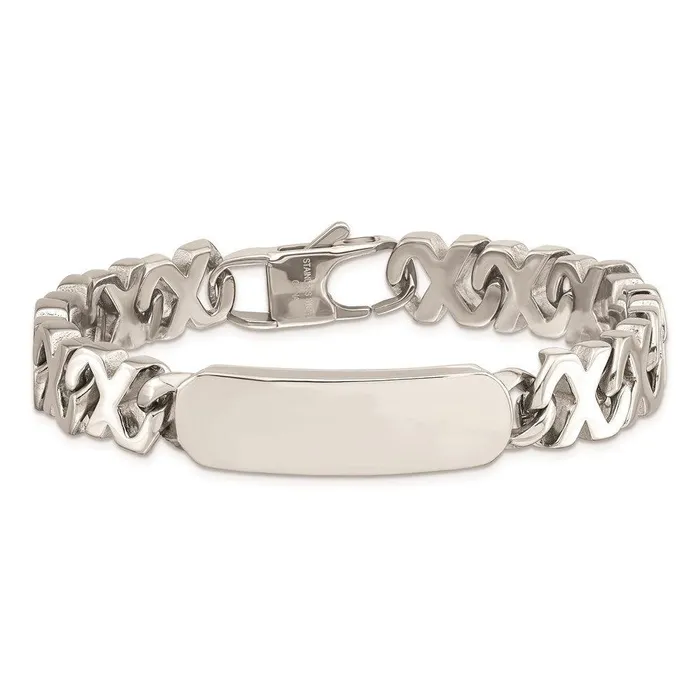 Chisel Bracelets Stainless Steel Polished ID Bracelet Chisel Bracelets Stainless Steel Polished ID Bracelet