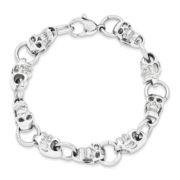 Chisel Bracelets Stainless Steel Polished Skull Bracelet