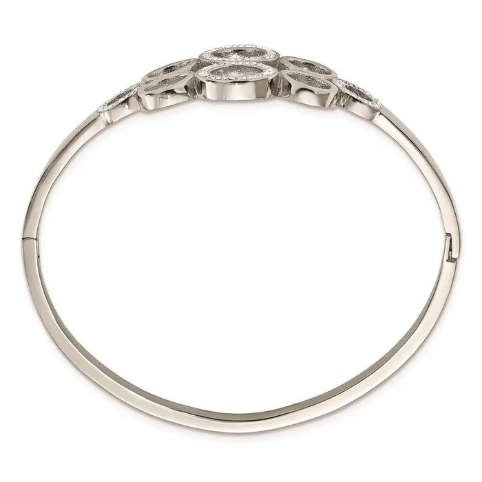 Chisel Bracelets Stainless Steel Polished with Preciosa Crystal Hinged Bangle Chisel Bracelets Stainless Steel Polished with Preciosa Crystal Hinged Bangle