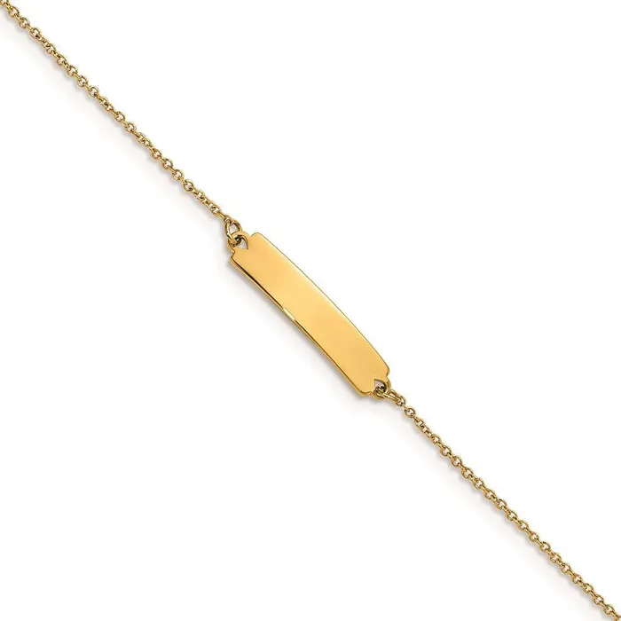 Chisel Bracelets Stainless Steel Polished Yellow IPplated 7in Small ID Bracelet Chisel Bracelets Stainless Steel Polished Yellow IPplated 7in Small ID Bracelet