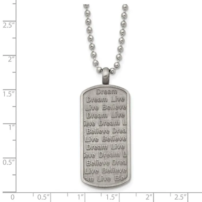 Chisel Necklaces Stainless Steel MatteAntiqued LiveDreamBelieve Necklace Chisel Necklaces Stainless Steel MatteAntiqued LiveDreamBelieve Necklace