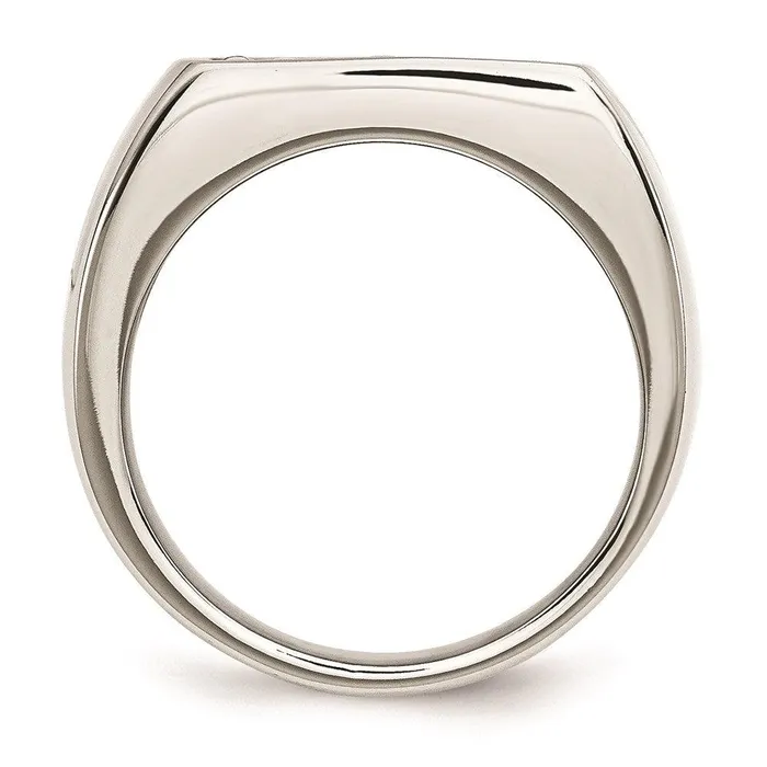 Chisel Rings Stainless Steel Antiqued Cross Polished Ring Chisel Rings Stainless Steel Antiqued Cross Polished Ring