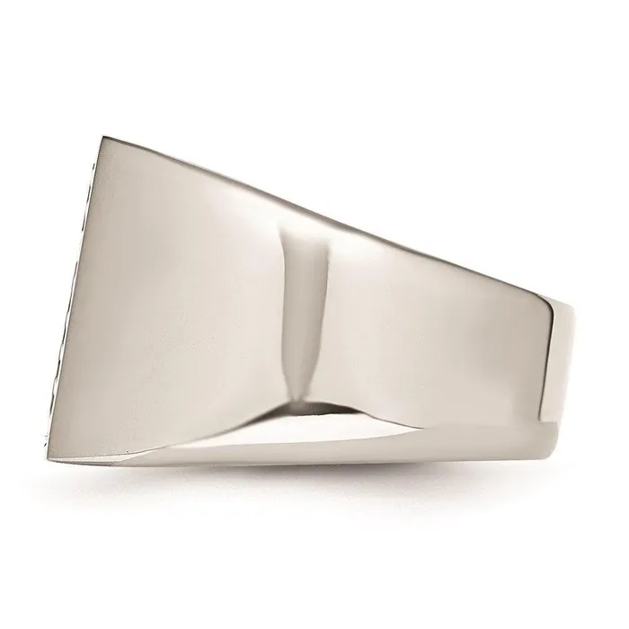 Chisel Rings Stainless Steel Antiqued Cross Polished Ring Chisel Rings Stainless Steel Antiqued Cross Polished Ring