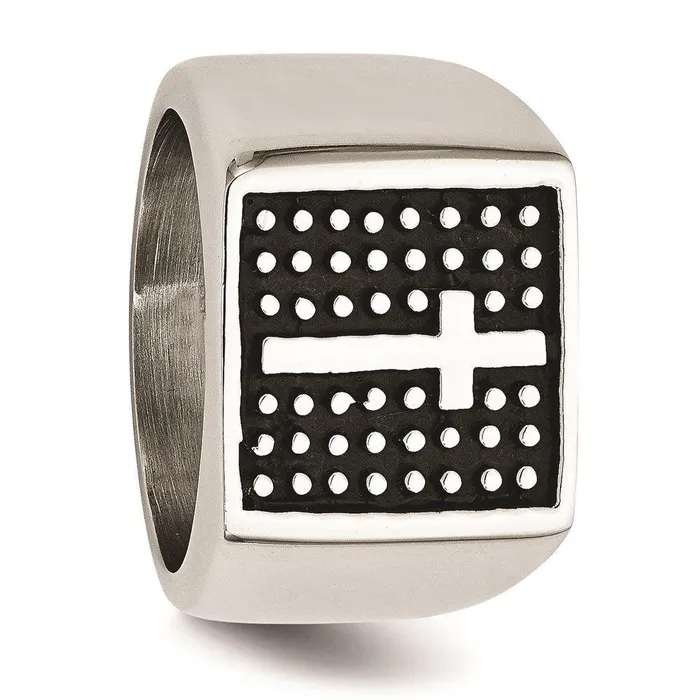 Chisel Rings Stainless Steel Antiqued Cross Polished Ring Chisel Rings Stainless Steel Antiqued Cross Polished Ring