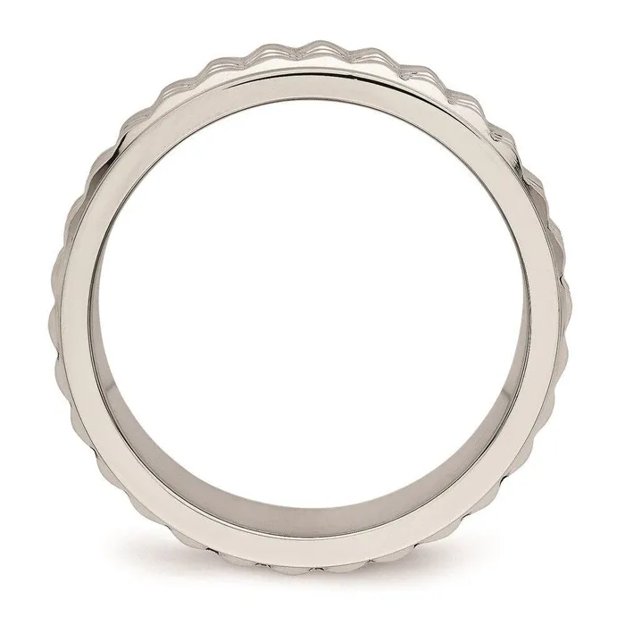 Chisel Rings Stainless Steel Polished Studded Ring Chisel Rings Stainless Steel Polished Studded Ring