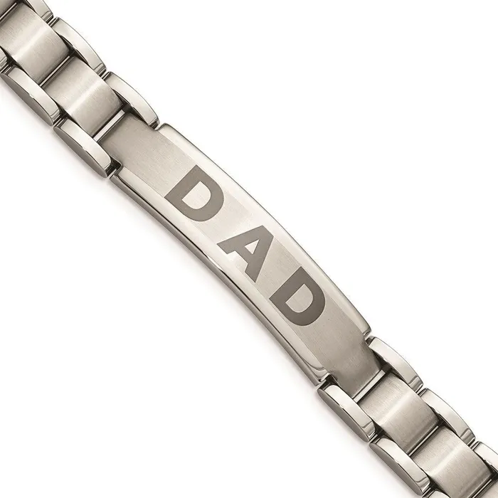 Chisel Stainless Steel Brushed Polished Dad Bracelet Bracelets