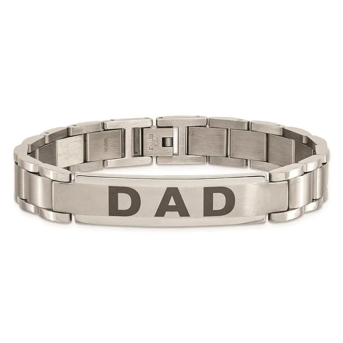 Chisel Stainless Steel Brushed Polished Dad Bracelet Bracelets Chisel Stainless Steel Brushed Polished Dad Bracelet Bracelets