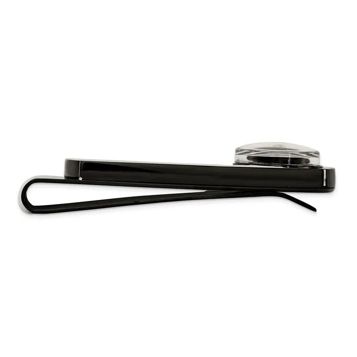Chisel Stainless Steel Polished Black IPplated Functional Compass Money Clip Bracelets Chisel Stainless Steel Polished Black IPplated Functional Compass Money Clip Bracelets