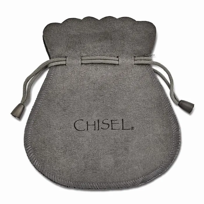 Chisel Stainless Steel Polished with Silver Druzy Post Dangle Earrings Earrings Chisel Stainless Steel Polished with Silver Druzy Post Dangle Earrings Earrings