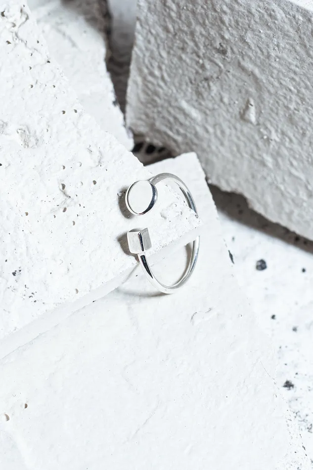 Circle Cube Multisize Ring Silver Kty Rings