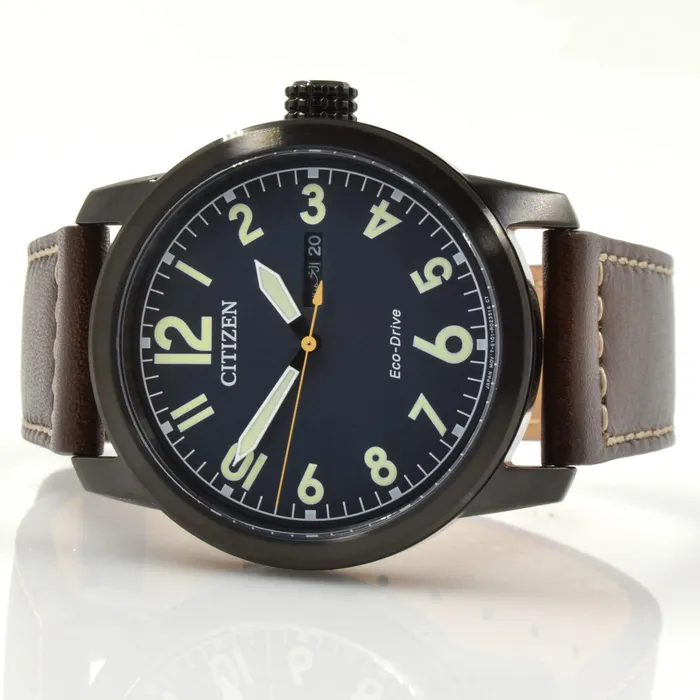 Citizen Mens EcoDrive Watch Chandler Dark Blue Dial Leather Strap BM847801L Citizen Watches Citizen Mens EcoDrive Watch Chandler Dark Blue Dial Leather Strap BM847801L Citizen Watches