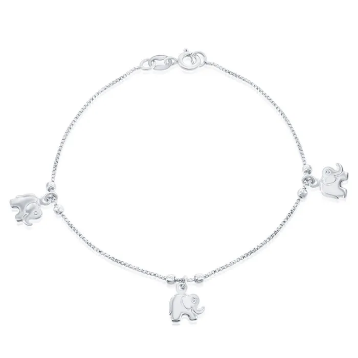 Classic Bracelets Classic Womens Bracelet Sterling Beads with Elephant Charm S4970 Classic Bracelets Classic Womens Bracelet Sterling Beads with Elephant Charm S4970