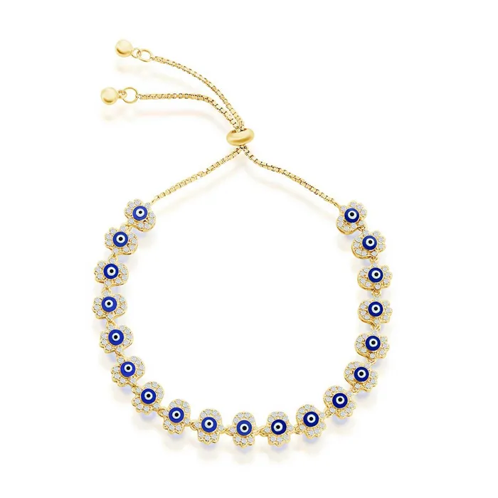 Classic Bracelets Classic Womens Bracelet YG Plated Blue Enamel Evil Eye CZ Hamsa T8020GP Classic Bracelets Classic Womens Bracelet YG Plated Blue Enamel Evil Eye CZ Hamsa T8020GP