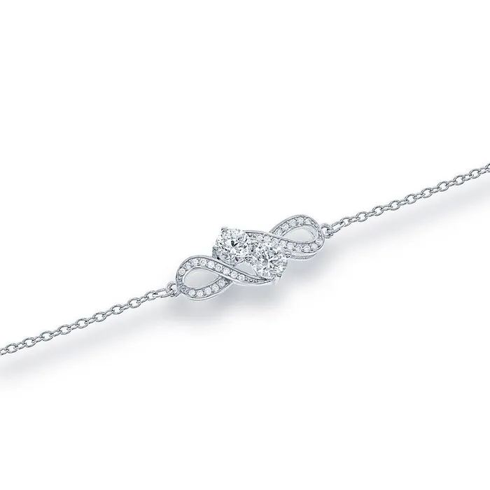 Classic Bracelets Sterling Silver Us2gether Overlapping TwoStone CZ Bracelet Classic Bracelets Sterling Silver Us2gether Overlapping TwoStone CZ Bracelet