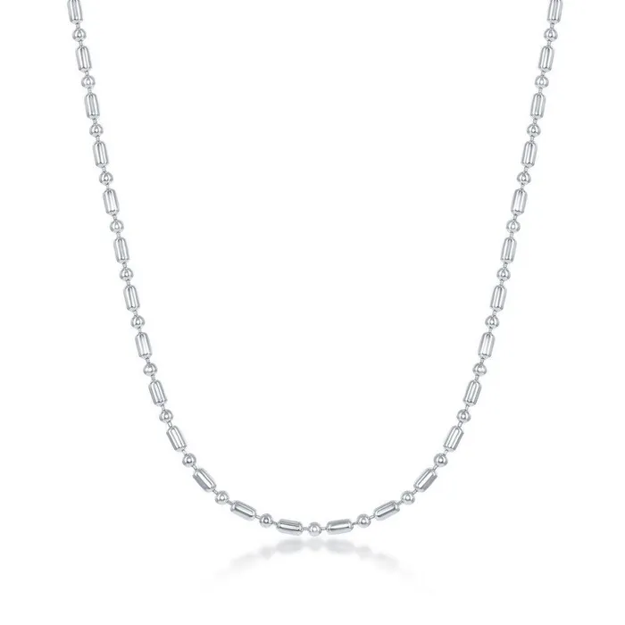 Classic Rings Sterling Silver 19mm 11 Bead Chain 16
