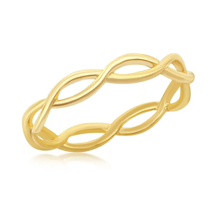 Classic Rings Sterling Silver GoldPlated Intertwined Ring W1875