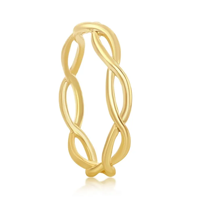 Classic Rings Sterling Silver GoldPlated Intertwined Ring W1875