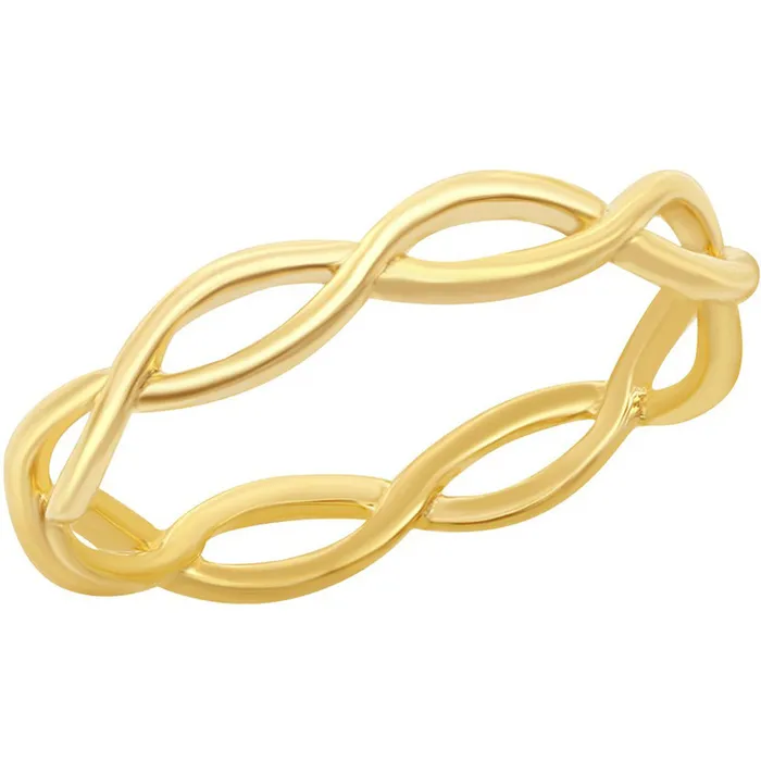Classic Rings Sterling Silver GoldPlated Intertwined Ring W1875
