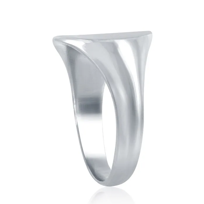 Classic Sterling Silver Large Shiny Oval Ring W1651 Rings