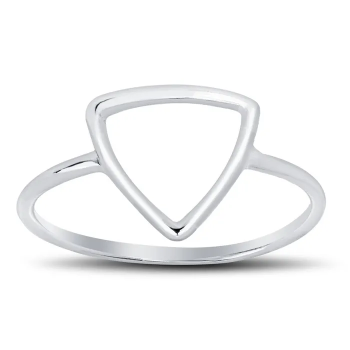 Classic Sterling Silver Open Triangle Ring W1337 Rings