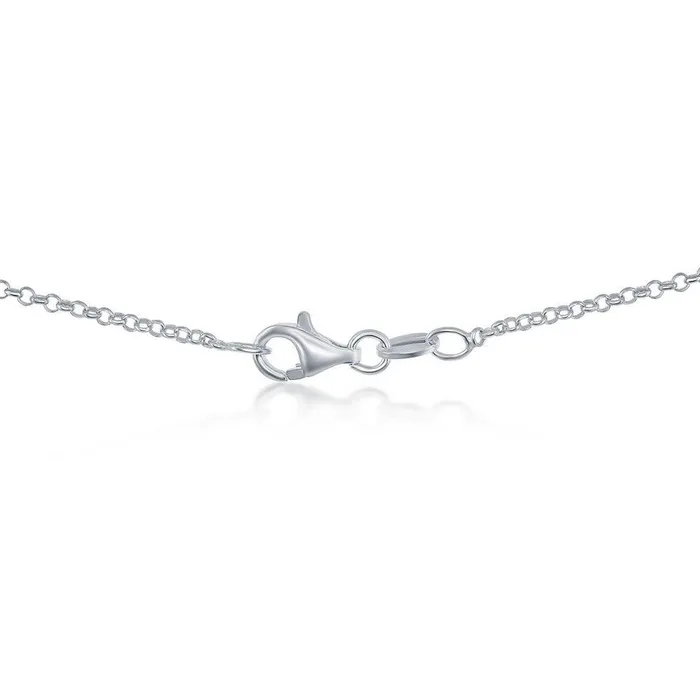 Classic Sterling Silver Rhodium Plated 15mm Rolo Chain 20 Rings