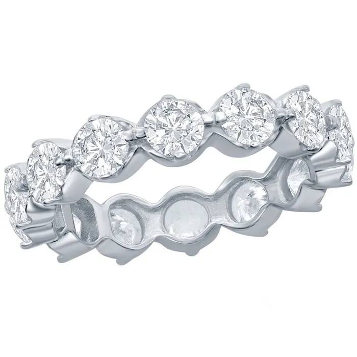 Classic Womens 5mm Round CZ Eternity Band Ring W2688 Classic Rings