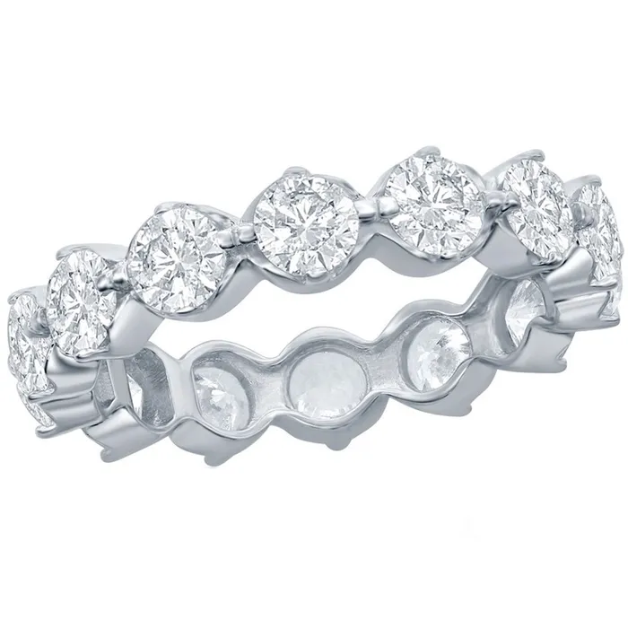 Classic Womens 5mm Round CZ Eternity Band Ring W2688 Classic Rings