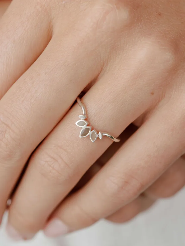closebymejewelry Lotus Cremation Ring in Sterling Silver Rings
