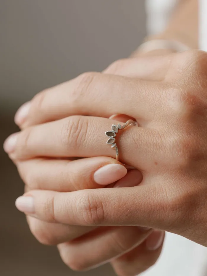 closebymejewelry Lotus Cremation Ring in Sterling Silver Rings