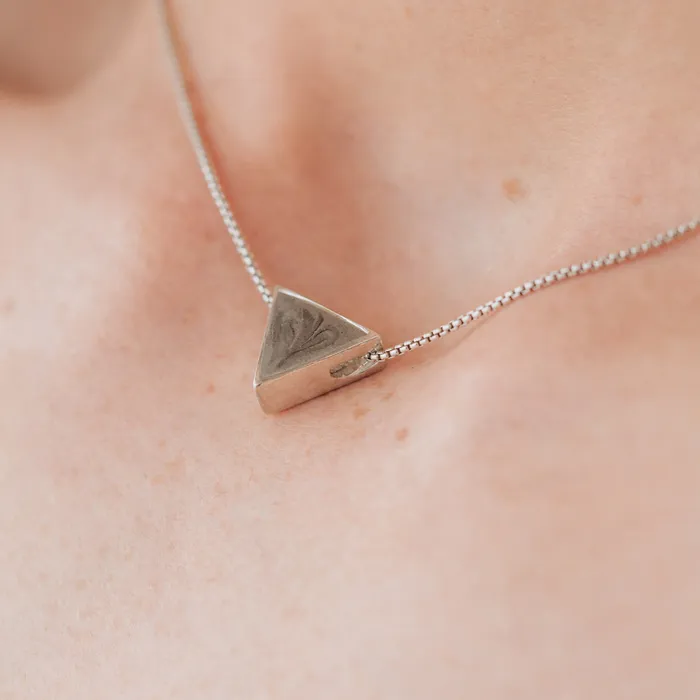 closebymejewelry Necklaces Sliding Triangle Cremation Necklace in Sterling Silver