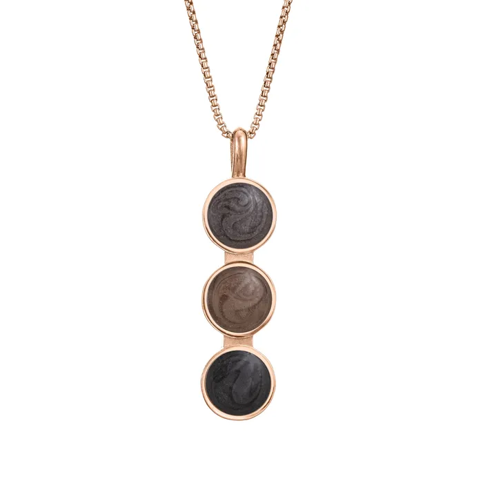 closebymejewelry Necklaces Triple Circle Setting Cremation Necklace in 14K Rose Gold closebymejewelry Necklaces Triple Circle Setting Cremation Necklace in 14K Rose Gold