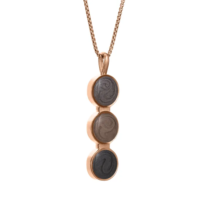 closebymejewelry Necklaces Triple Circle Setting Cremation Necklace in 14K Rose Gold
