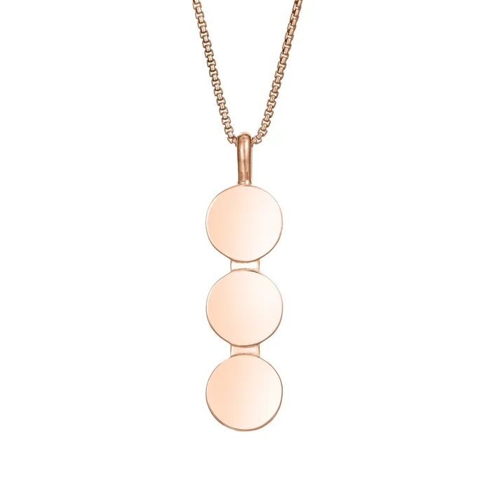 closebymejewelry Necklaces Triple Circle Setting Cremation Necklace in 14K Rose Gold
