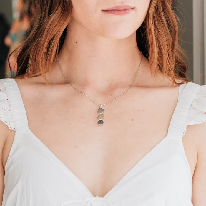 closebymejewelry Necklaces Triple Circle Setting Cremation Necklace in 14K Rose Gold