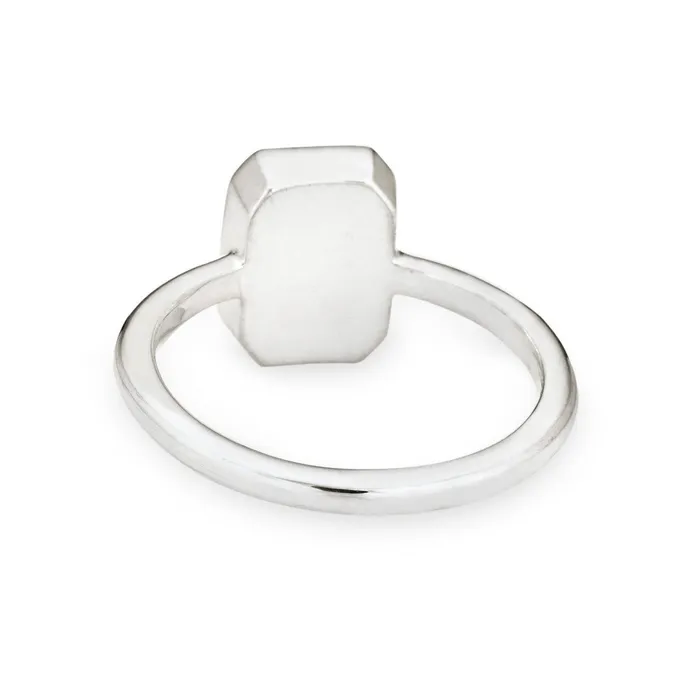 closebymejewelry Rings Cushion Art Deco Cremation Ring in 14K White Gold