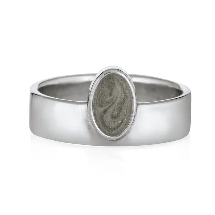 closebymejewelry Rings Oval Crown Cremation Ring in 14K White Gold