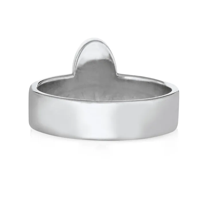 closebymejewelry Rings Oval Crown Cremation Ring in 14K White Gold