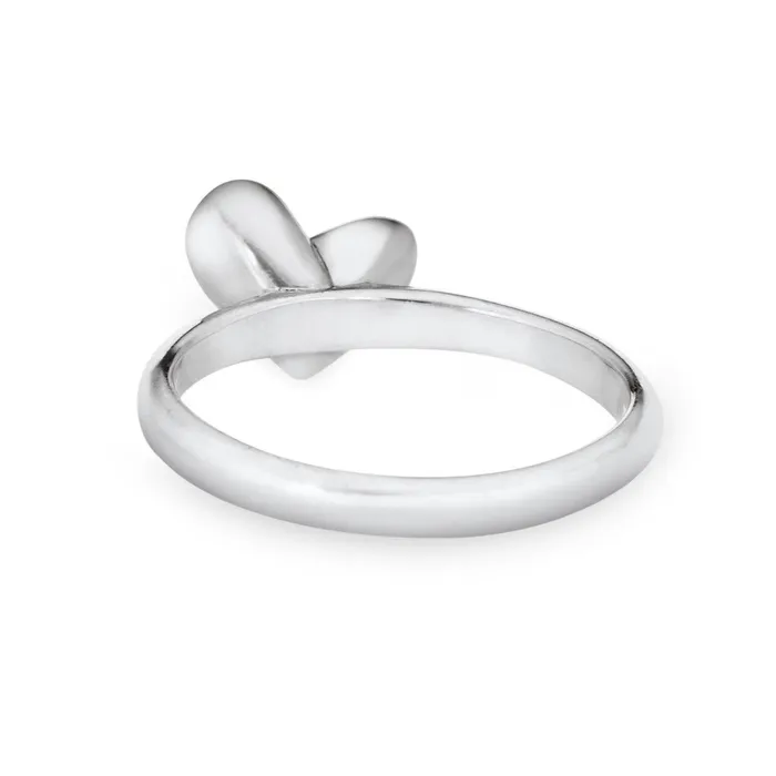closebymejewelry Rings Signature Heart Stackable Band Cremation Ring in 14K White Gold