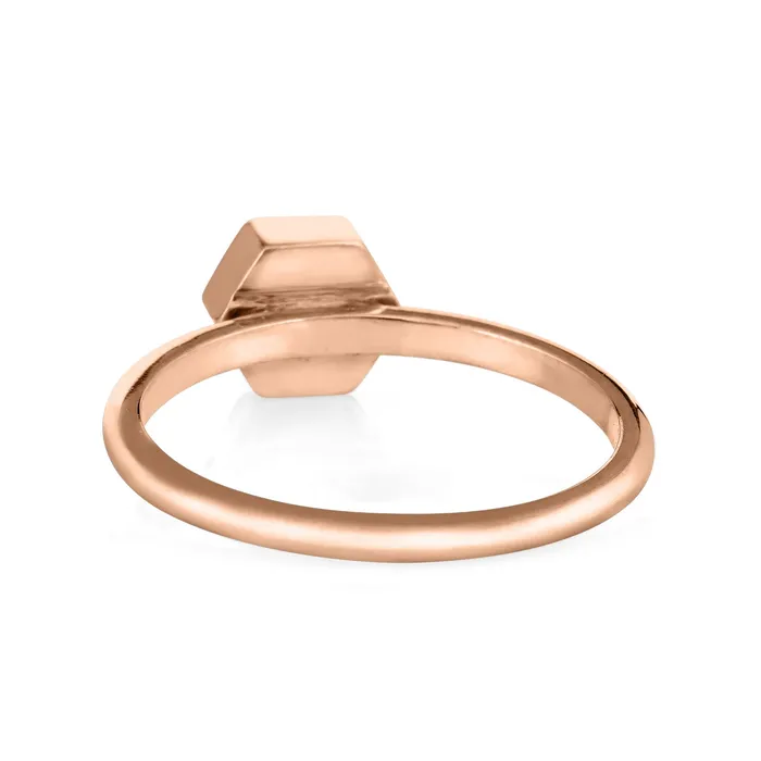 closebymejewelry Rings Small Hexagon Stacking Cremation Ring in 14K Rose Gold
