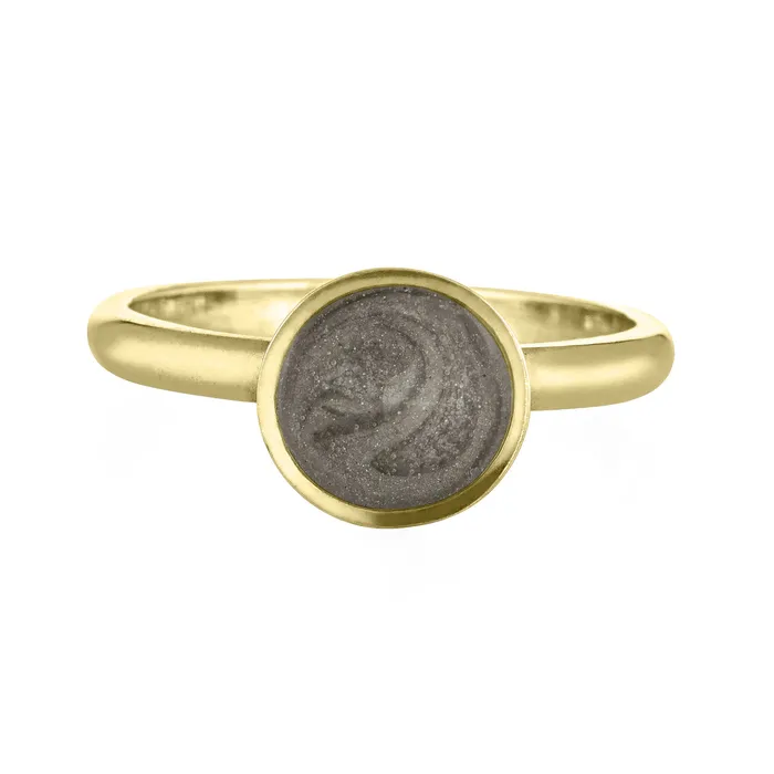 closebymejewelry Signature Lotus Stackable Band Cremation Ring in 14K Yellow Gold Rings