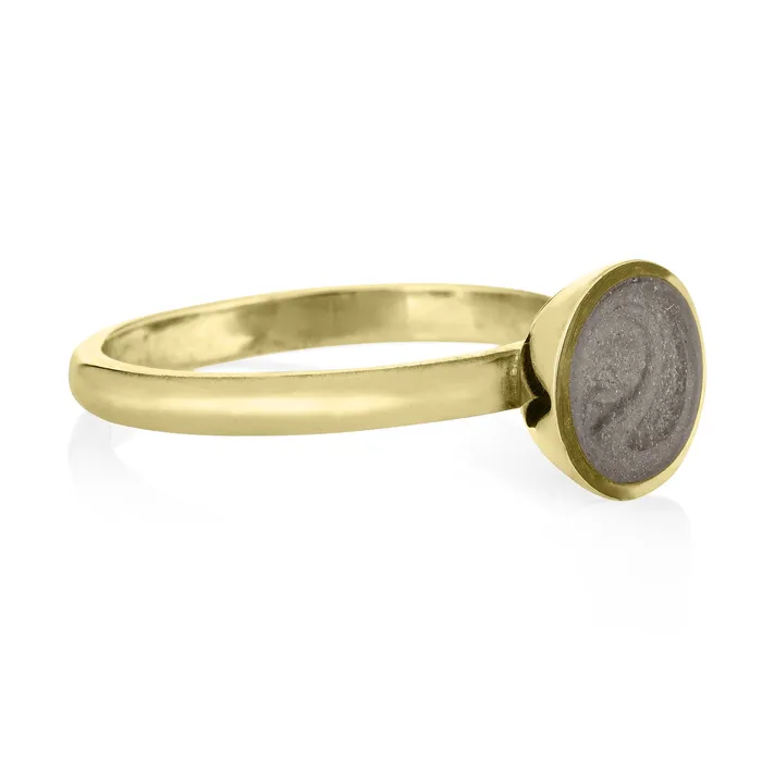 closebymejewelry Signature Lotus Stackable Band Cremation Ring in 14K Yellow Gold Rings