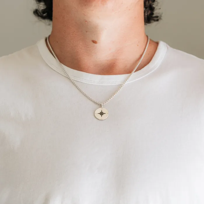 Compass Cremation Necklace in 14K Yellow Gold closebymejewelry Necklaces